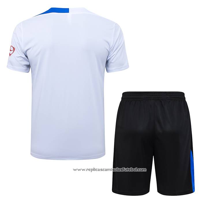 Fato de Treino Paris Saint-Germain 2025-2026 Manga Curta Branco - Calcas Curta